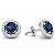 Brinco Pedra Azul Prata 925 com Zircônias Feminino - Imagem 3