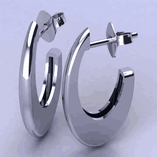 Brinco Argola Aberta Prata 925 Feminino Design Moderno - Imagem 1