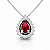 Pingente Gota Vermelha Prata 925 com Zircônias Feminino - Imagem 1