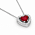 Pingente Coração Vermelho Prata 925 com Zircônias Feminino - Imagem 3