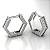 Brinco Argola Hexagonal Prata 925 Cravejado com Zircônias - Imagem 1