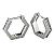 Brinco Argola Hexagonal Prata 925 Cravejado com Zircônias - Imagem 1