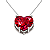 Pingente Coração Prata 925 com Zircônia Vermelha - Imagem 1
