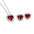 Conjunto Coração Prata 925 com Zircônia Vermelha e Brancas - Imagem 2