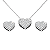 Conjunto Coração Prata 925 com Zircônias Brancas Cravejadas - Imagem 1