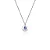 Colar feminino com Cristal Azul Safira e Medalha personalizavel - PRATA 925 - Imagem 1