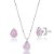 Conjunto Colar e Brinco Ponto de Luz Gota Rosa Claro - PRATA 925 - Imagem 1