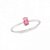 Anel solitário com  pedra oval rosa - Prata 925 - Imagem 1