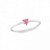 Anel solitário  pedra triangular rosa - PRATA 925 - Imagem 1