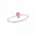 Anel de prata feminino pedra gota rosa - PRATA 925 - Imagem 1