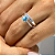 Par de alianças Mora 2mm Azul bebe de namoro + anel solitário Classic em prata 950 - Imagem 5