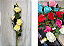 Galho Artificial de Rosas – Ref. 71036 Galho longo com três flores grandes e botões menores, folhagem verde e acabamento - Imagem 1