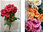 Buquê Artificial de Rosas – Ref. 93053 Buquê com rosas grandes e realistas, pétalas em camadas e folhagem verde com deta - Imagem 2