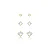 KIT BRINCO TRIO PONTO DE LUZ 4MM, 6MM, 8MM B. OURO 18K - Imagem 1