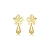 BRINCO FLORAL JASMIM COM GOTA B. OURO 18K - Imagem 1