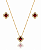CONJUNTO TREVO VERMELHO CRAVEJADO ZIRCÔNIA B. OURO 18K - Imagem 1