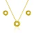 CONJUNTO CIRCULO ESPIRAL B. OURO 18K - Imagem 1