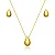 CONJUNTO GOTA ABAULADO B. OURO 18K - Imagem 1