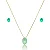 CONJUNTO PEDRA VERDE ÁGUA B. OURO 18K - Imagem 1