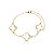PULSEIRA TREVO CRISTAL 18MM B. OURO 18K - Imagem 1