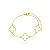 PULSEIRA TREVO CRISTAL 18MM B. OURO 18K - Imagem 1