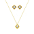 CONJUNTO TREVO BICOLOR B. OURO 18K - Imagem 1