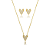 CONJUNTO MINI CORAÇÃO ZIRCÔNIA B. OURO 18K - Imagem 1