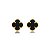 BRINCO TREVO BLACK 10MM B. OURO 18K - Imagem 1