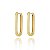 BRINCO ARGOLA ARTICULADA RETANGULAR LISA G B. OURO 18K - Imagem 1