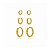 KIT BRINCO TRIO DE ARGOLAS ARTICULADA BOLINHA B. OURO 18K - Imagem 1