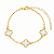PULSEIRA TREVO BRANCO PEROLADO 11MM B. OURO 18K - Imagem 1