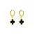 BRINCO ARGOLA ART. TREVO BLACK 10MM B. OURO 18K - Imagem 1