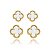 KIT BRINCO DUO TREVO BRANCO 7MM, 9MM B. OURO 18K - Imagem 1