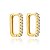 BRINCO ARGOLA ART. RETANGULAR ZIRCÔNIA G B. OURO 18K - Imagem 1