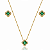 CONJUNTO TREVO VERDE ESMERALDA CRAVEJADO ZIRCÔNIA B. OURO 18K - Imagem 1