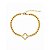 PULSEIRA ESFERAS COM TREVO ZIRCÔNIA B. OURO 18K - Imagem 1