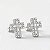 Brinco Prata 925 Moissanite - Cruz 9x7mm - Imagem 1