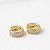 Brinco argola articulada 3 fileiras de microzircônias Ouro 18k - Imagem 1
