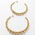 Brinco Argola 7cm com Bolinhas Banhada Ouro 18k e Prata - Imagem 1