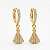 Brinco Argola Cravejada Religiosa Banho Ouro 18k - Imagem 1