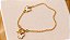 Pulseira Fecho Boia e Pingentes Borboletas Brancas Banho Ouro 18k - Imagem 2