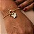 Pulseira Fecho Boia e Pingentes Borboletas Brancas Banho Ouro 18k - Imagem 1