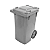 Contentor Plástico s/ Pedal e c/ Rodas 120L Cinza Bralimpia - Imagem 1