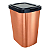Lixeira Plástica 9 litros Click Label Metalizado Rose Arqplast - Imagem 1