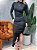 Vestido Midi em Suplex Manga Longa Plissado com Gola Tayssa Ref. 1551 - Imagem 1