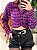 Camisa Cropped Manga Longa Xadrez com Strass e Amarração Fabia Ref. 1541 - Imagem 2