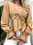 Blusa Feminina Manga Longa em Crepe Boho Chic com Amarração Luiza Ref. 1433 - Imagem 2