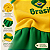 Body Vestido Bebê Brasil Amarelo com Saia | Torcida Baby Bebê Mania - Imagem 4