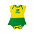 Body Vestido Bebê Brasil Amarelo com Saia | Torcida Baby Bebê Mania - Imagem 1