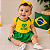 Body Vestido Bebê Brasil Amarelo com Saia | Torcida Baby Bebê Mania - Imagem 2